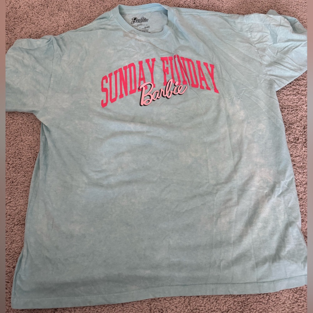 Barbie Light Blue Tee with Pink Graphic